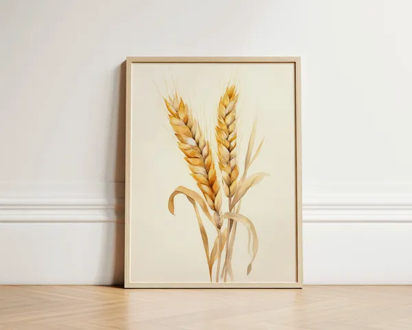 Wheat Stalk Watercolor Art Print, Farmhouse Fall Decor