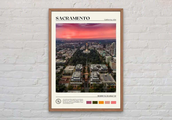 Sacramento Photo Travel Poster, California Wall Decor