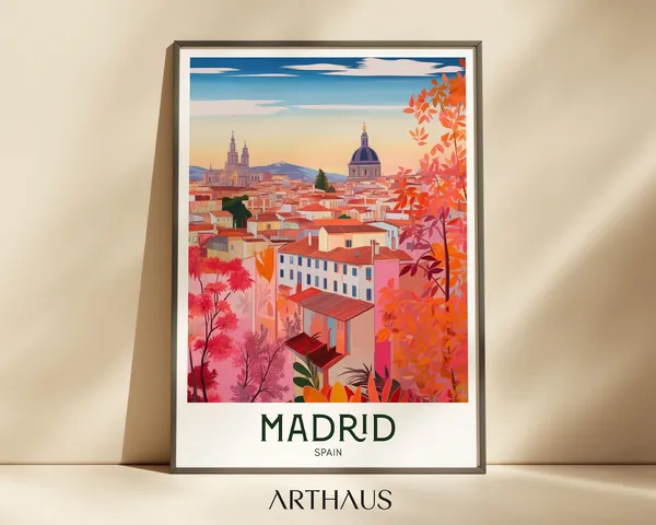 Madrid Travel Poster, Spanish Europe Wall Art Print