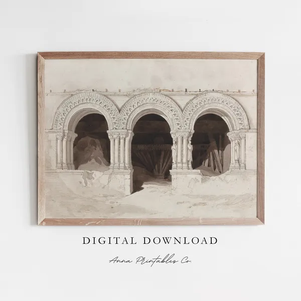 Arches Classical Architecture Watercolor Art Print