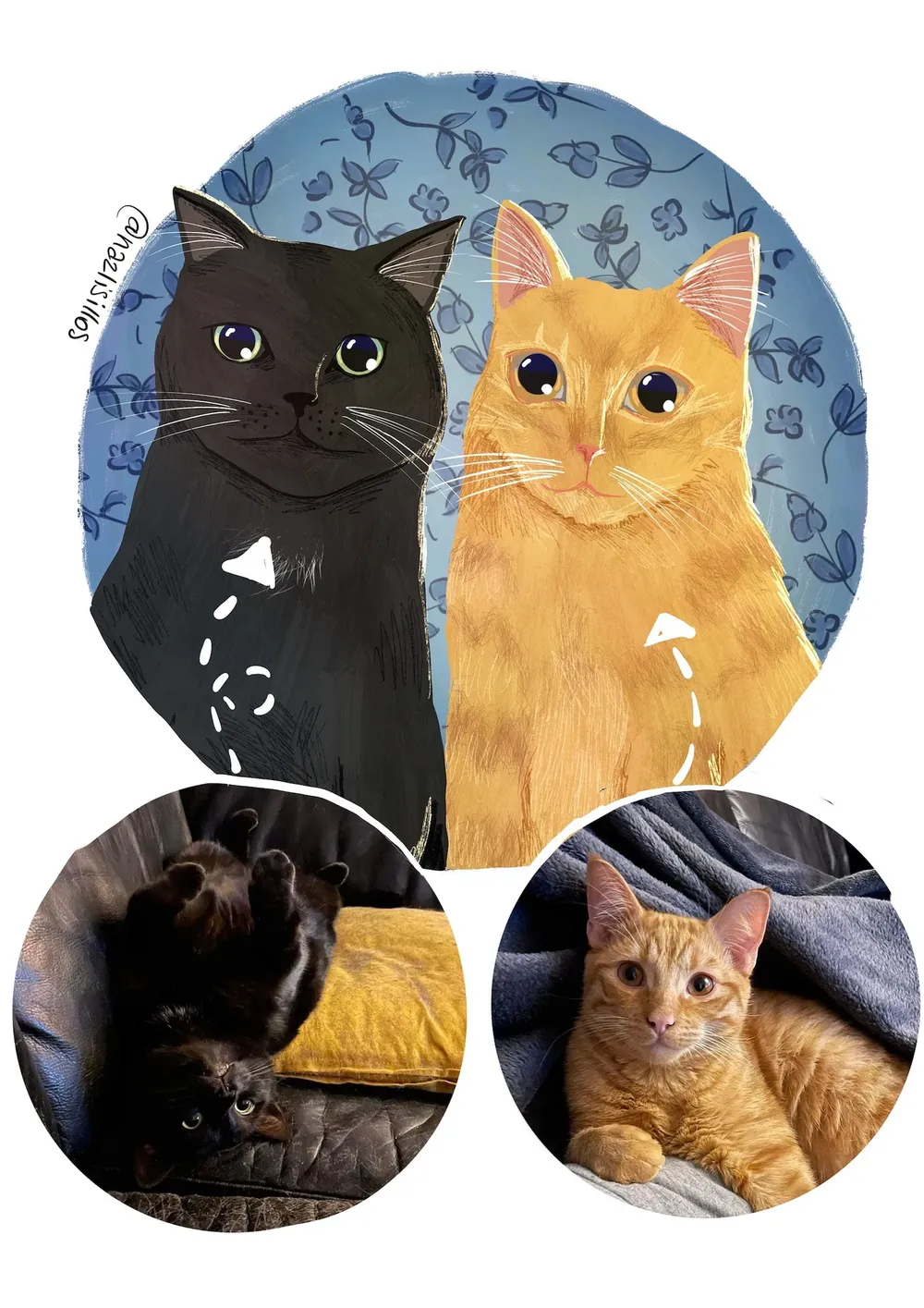 Custom Cat Portrait From Photo, Personalized Art Print - Image 2
