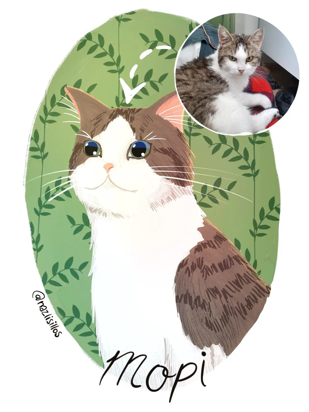 Custom Cat Portrait From Photo, Personalized Art Print - Image 3
