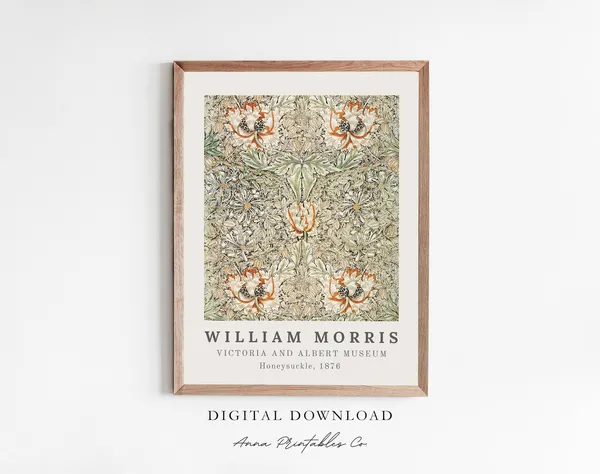 William Morris Poster, Art Nouveau Botanical Pattern