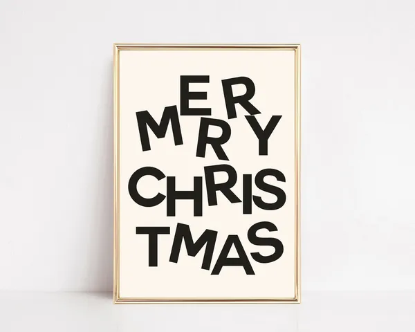 Neutral Christmas Merry Christmas Sign Art Print