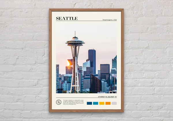 Seattle Real Photo Poster, Washington USA Travel