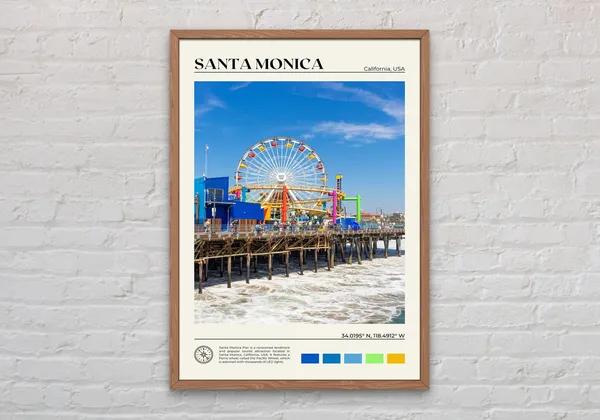 Santa Monica Real Photo Print, California Wall Art