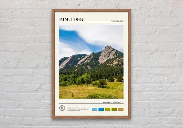 Boulder, Colorado Travel Poster, Wall Art Print