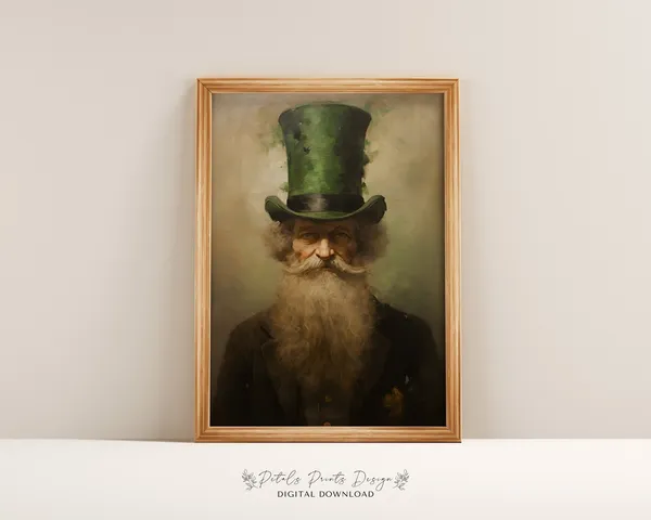 St Patricks Day Rustic Clover Wall Art Print