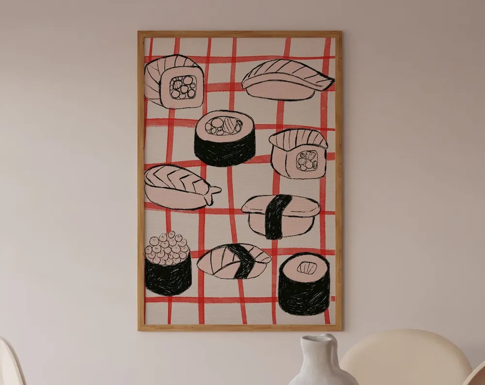 Sushi Colorful Japanese Food Art Print