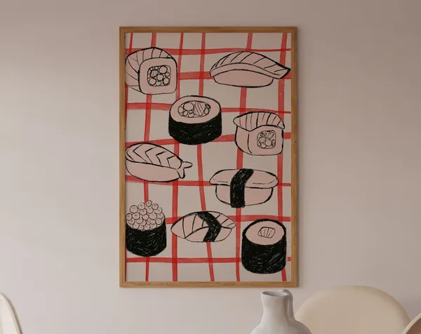 Sushi Colorful Japanese Food Art Print