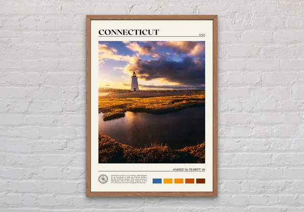 Connecticut Real Photo Travel Poster Print