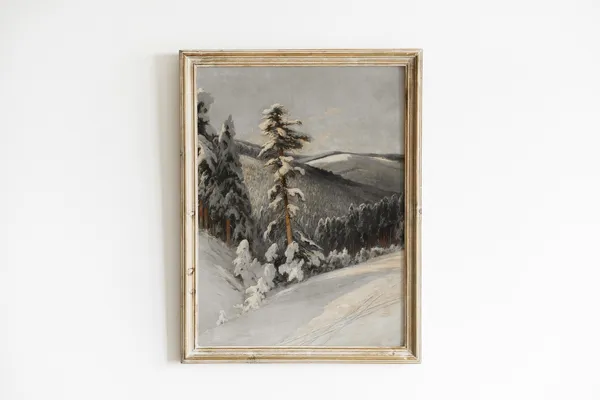 Christmas Vintage Holiday Winter Poster Print