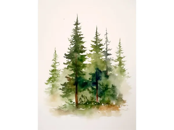 Pacific Northwest Forest Watercolor Art Print
