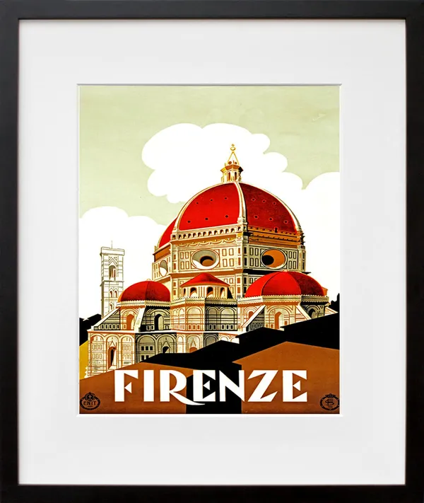 Italy Travel Poster, Florence Tourism Art Print