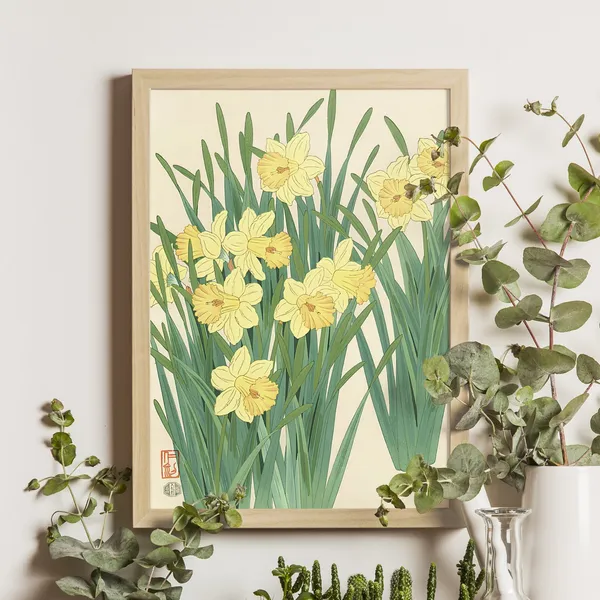 Daffodils Ito Nisaburo Vintage Ukiyo-e Art Print
