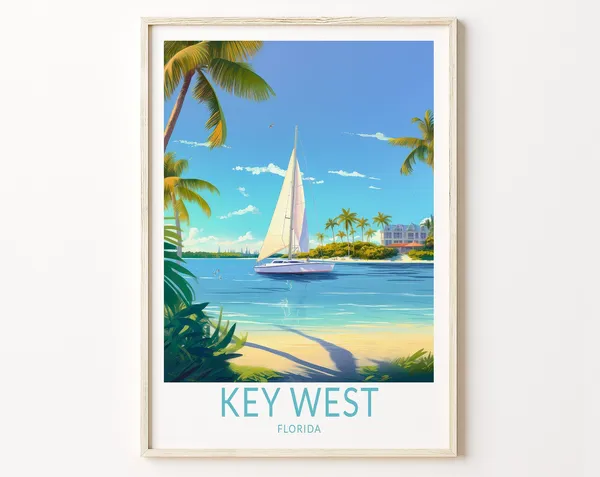 Key West Travel Poster, Florida Travel Wall Art