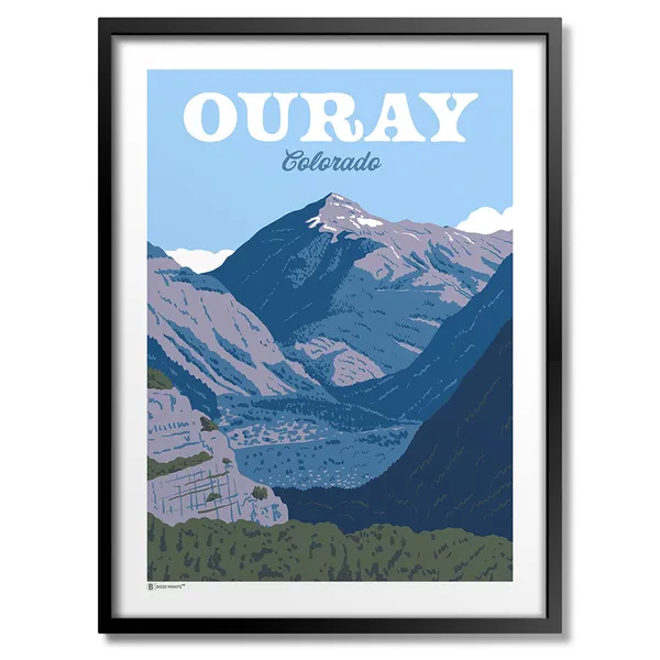 Ouray Colorado Travel Poster, Mountain Town Print