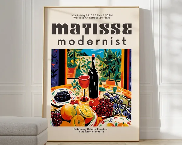 Matisse-Inspired Cut Outs Art Print, Modern Decor
