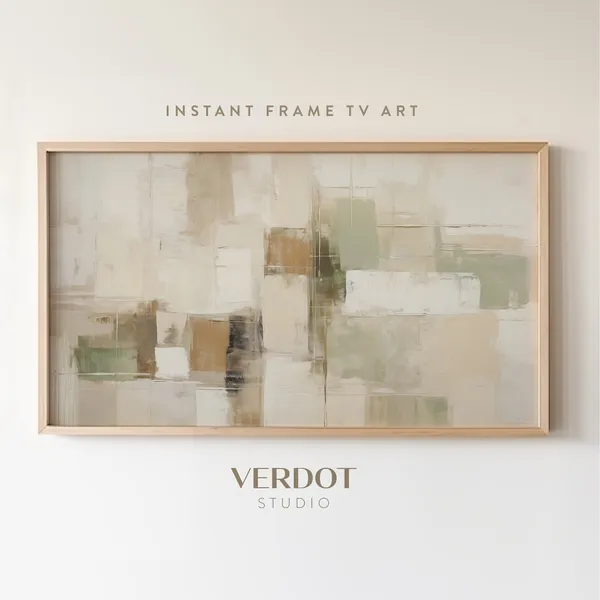 Muted Neutral Winter Abstract Geometric Art Print