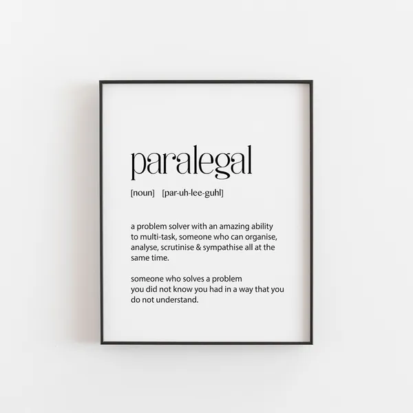 Paralegal Dictionary Print, Funny Office Wall Art