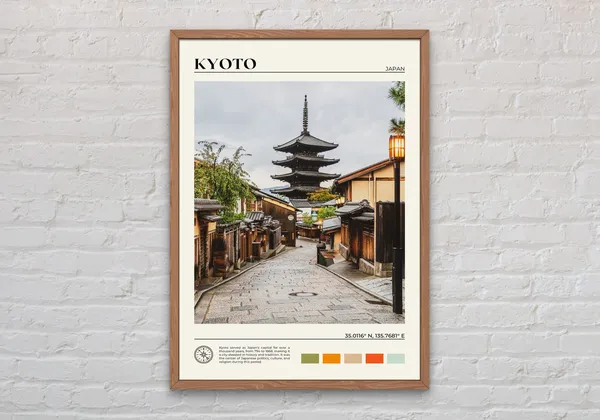 Kyoto Real Photo Travel Poster, Japan Wall Art