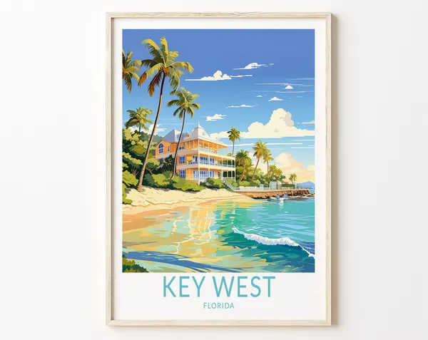 Key West Custom Travel Poster, Florida Art Print