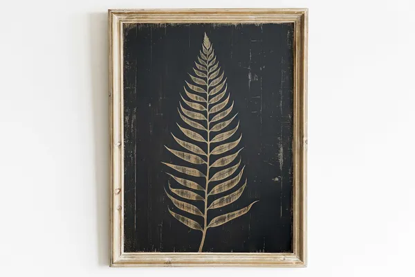 Fern Frond Botanical Rustic Art Print