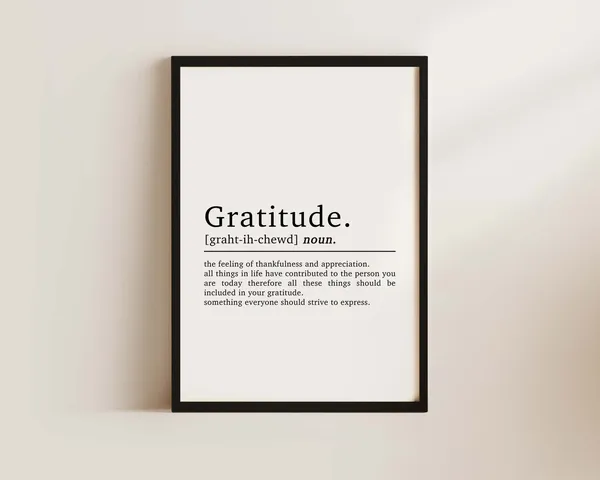 Gratitude Typography Art Print, Inspirational Office Decor