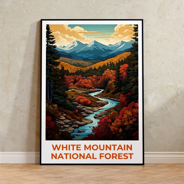White Mountain Forest Travel Poster, New Hampshire