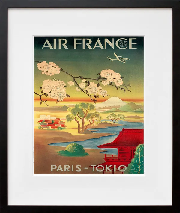 Japanese Present Japan Art Print, Vintage Tokyo Travel Poster