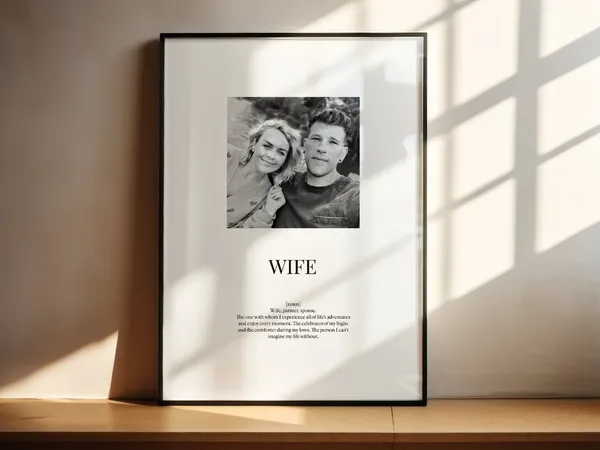 Personalised Wife Definition Art Print, Christmas Gift