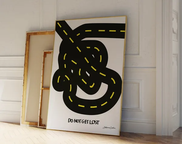 Road Trip Mid-Century Typography Art Print