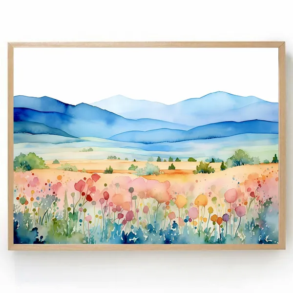 Blue Ridge Mountains National Park Travel Poster, Watercolor