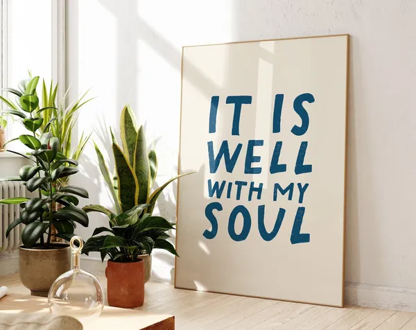 It Is Well With My Soul Christian Art Print, Minimalist