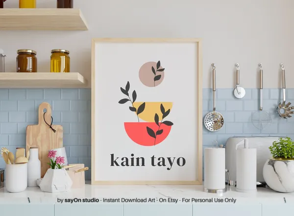 Kain Tayo Filipino Boho Kitchen Art Print Gift For Filipinos
