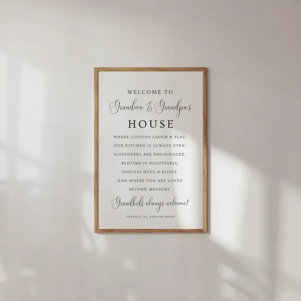 Welcome To Grandma & Grandpa's House Art Print
