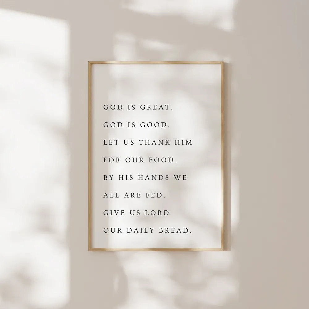 God Is Great Christian Kitchen Wall Art Print