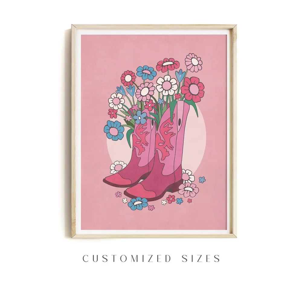 Cowboy Boots Print, Preppy Room Decor - Image 3