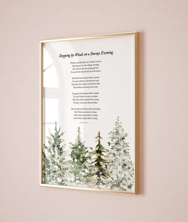 Robert Frost Christmas Poem Art Print, Holiday Quote
