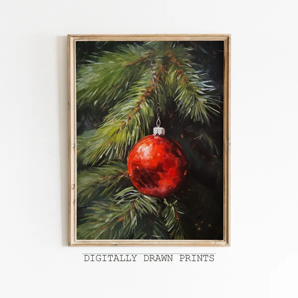 Vintage Christmas Tree Travel Poster, Holiday Decor