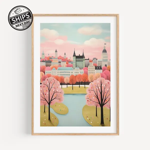 Ottawa Canada Watercolor Travel Poster, Art Print