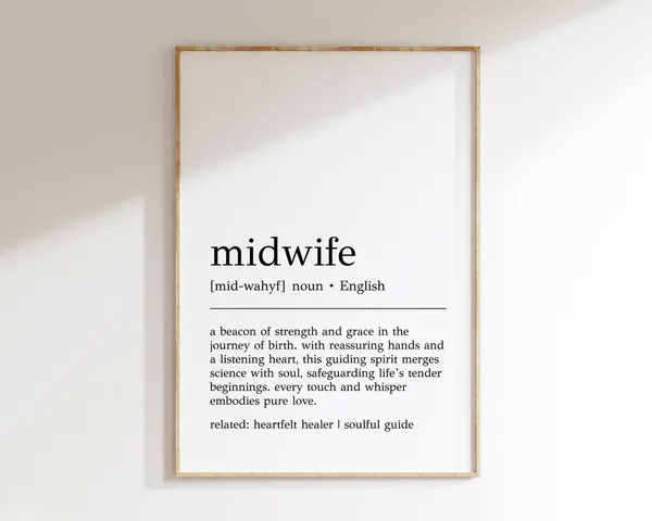 Midwife Definition Art Print, Midwife Gift Decor