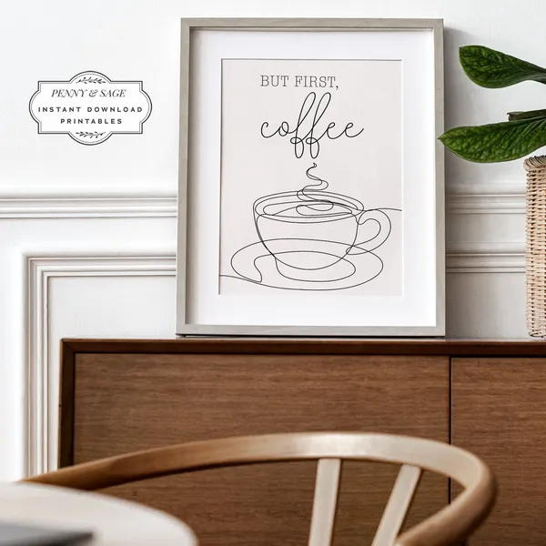 But First Coffee Funny Office Wall Art Print