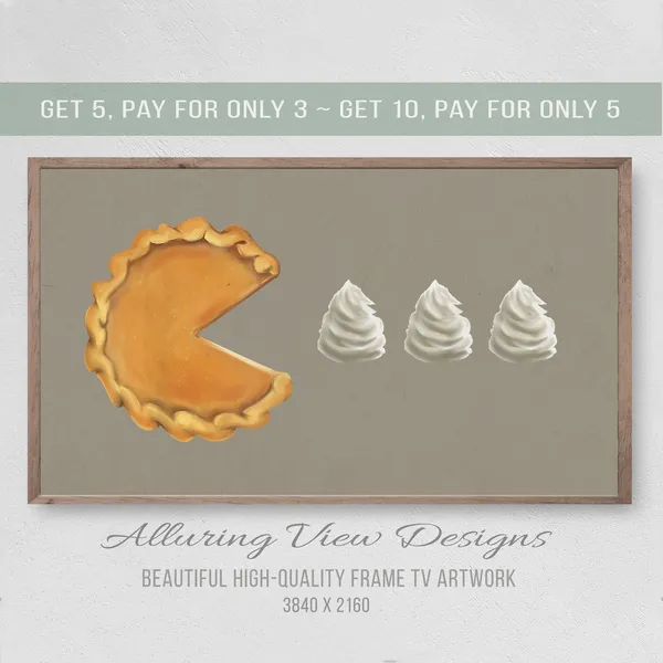Thanksgiving Pumpkin Pie Yum Art Print, Holiday Poster