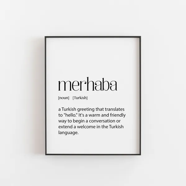 Merhaba Turkish Simple Words Dictionary Art Print