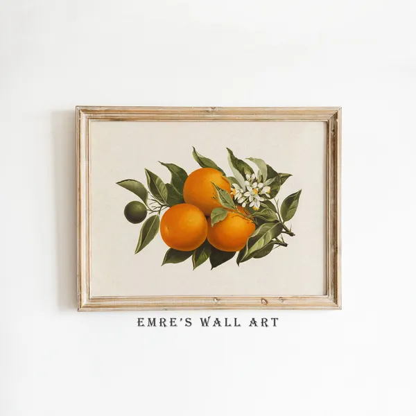 Orange Tree Print, Vintage Farmhouse Art Print