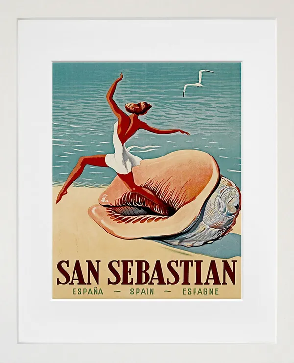 San Sebastian Vintage Travel Poster, Spain Home Decor