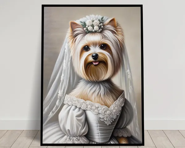Yorkshire in Wedding Dress Portrait Poster