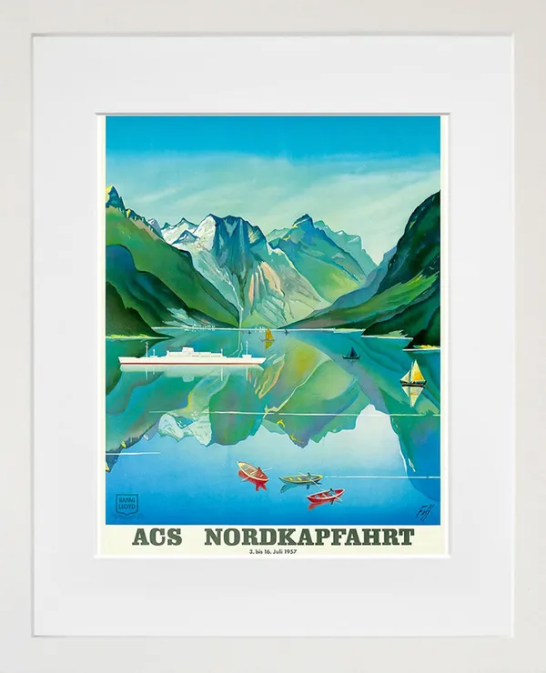 Norway Vintage Travel Poster, Nordic Home Decor