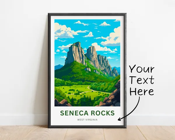 Personalized Seneca Rocks Travel Poster, Virginia